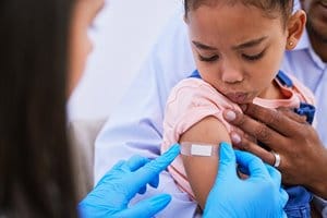 Child getting vaccine