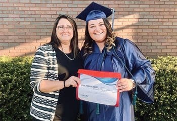 SPARC graduate Angela with Education Coordinator Renee