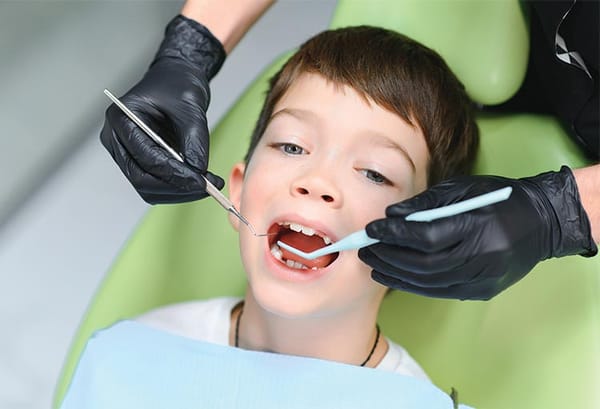 Boy at dentist